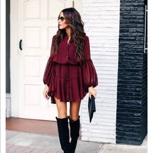 Manchester Adjustable Balloon Sleeve Dress